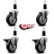 Service Caster 4'' Black Poly Wheel Swivel 1-3/8'' Expanding Stem Caster Set 2 Brakes, 4PK SCC-EX20S414-PPUB-BLK-2-PLB-2-138 - alternate 3